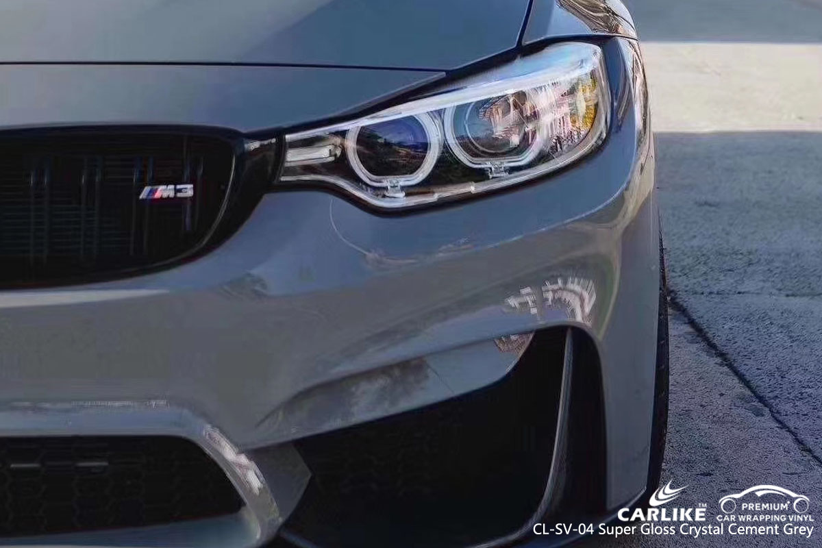 CARLIKE CL-SV-04 super gloss crystal cement grey vinyl for BMW