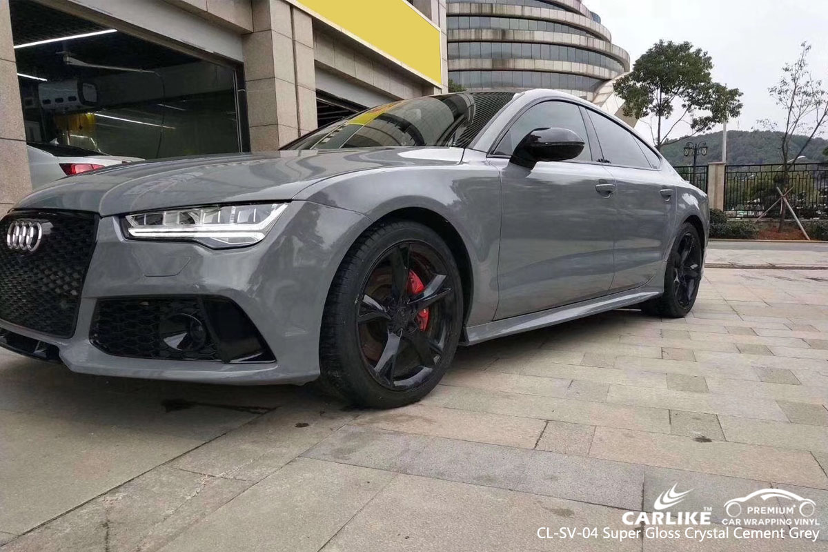 CARLIKE CL-SV-04 super gloss crystal cement grey vinyl for audi