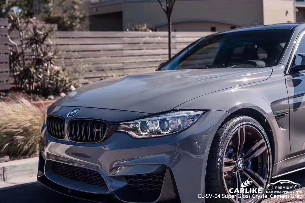 CARLIKE CL-SV-04 super gloss crystal cement grey vinyl for BMW