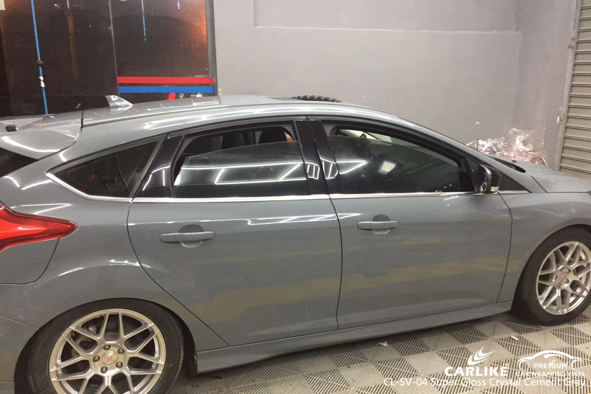 CARLIKE CL-SV-04 super gloss crystal cement grey car wrap vinyl