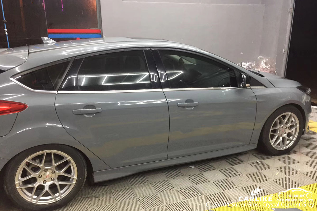CARLIKE CL-SV-04 super gloss crystal cement grey car wrap vinyl