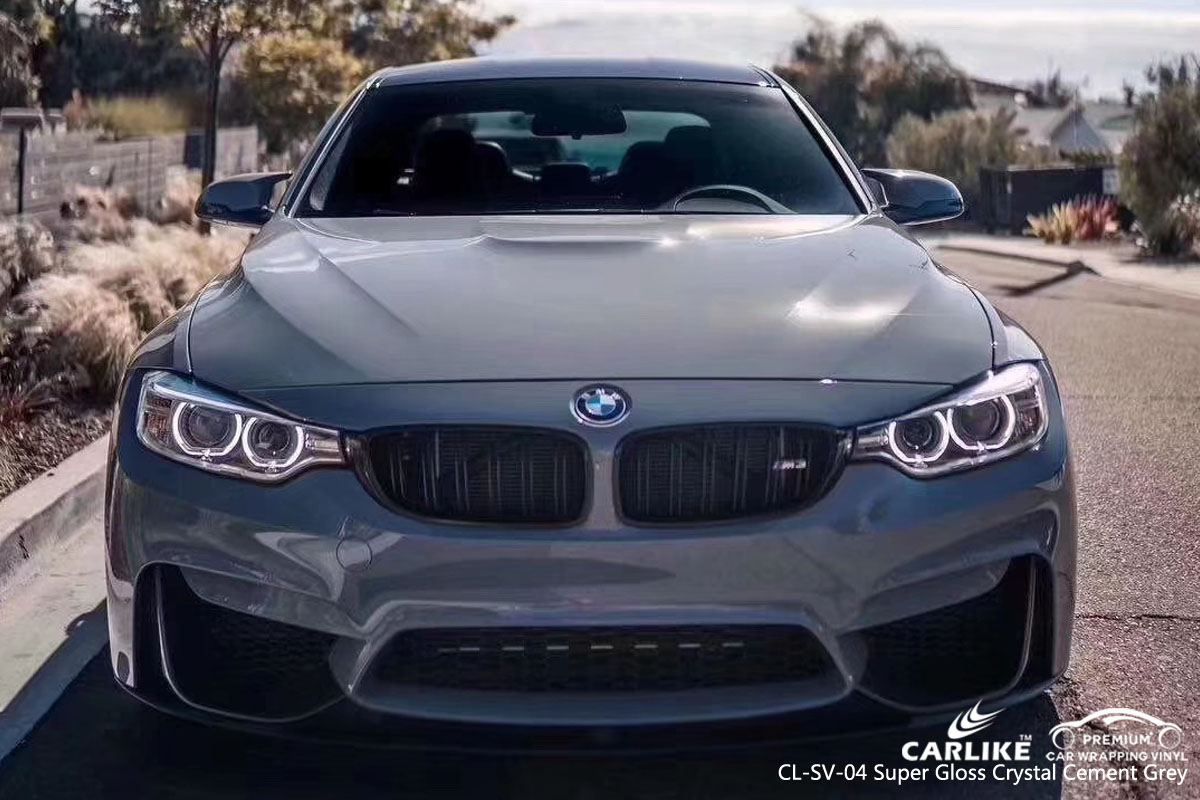 CARLIKE CL-SV-04 super gloss crystal cement grey vinyl for BMW