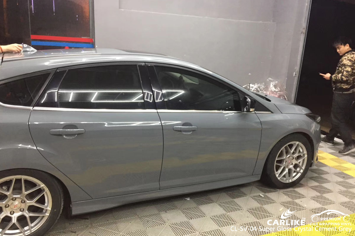 CARLIKE CL-SV-04 super gloss crystal cement grey car wrap vinyl