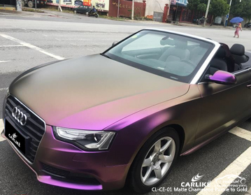 Factory price chameleon electro metallic purple to gold car wrapping vinyl on Audi, car wrap Australia