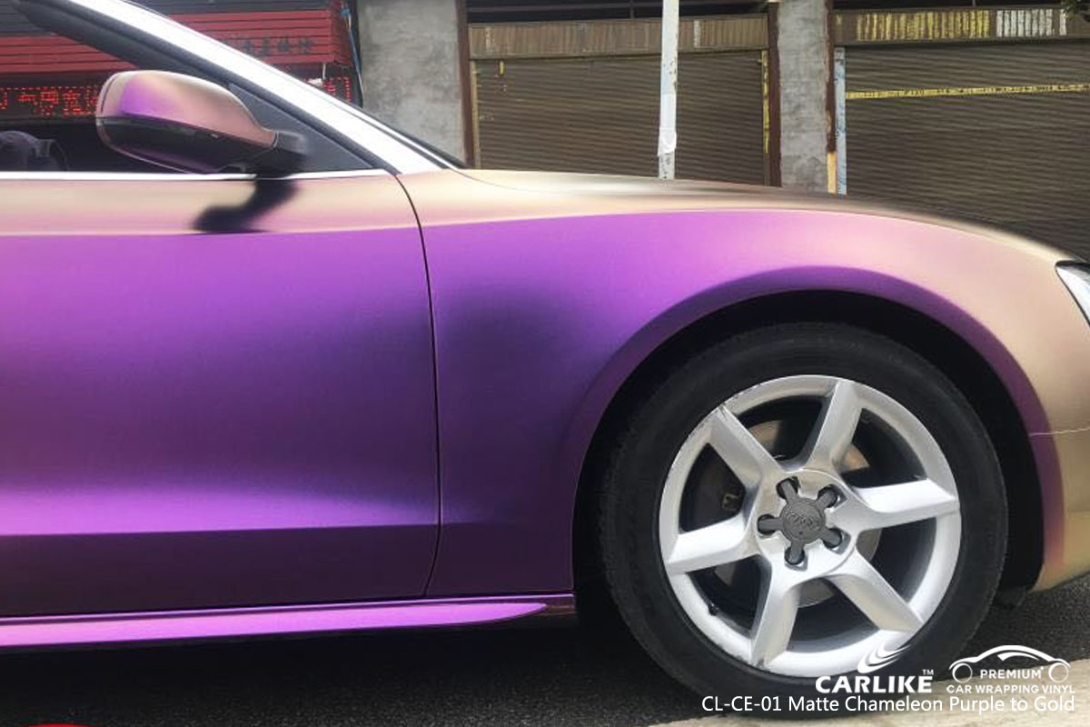 CARLIKE chameleon electro metallic purple to gold car wrapping vinyl on Audi, car wrap Australia