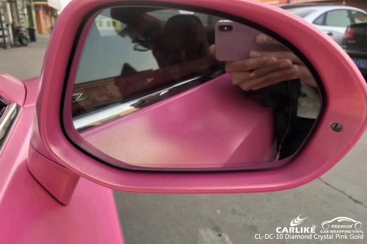 CARLIKE diamond crystal pink gold car wrap vinyl on Bentley, car wrap Australia, vehicle wrap