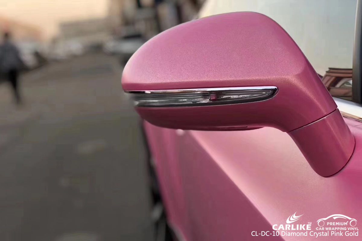 CARLIKE diamond crystal pink gold car wrap vinyl on Bentley, car wrap Australia, vehicle wrap