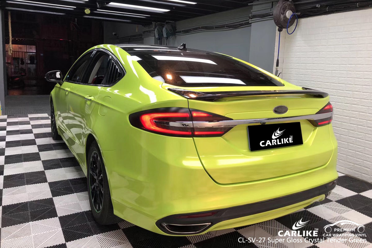 CARLIKE super gloss crystal tender green car wrapping vinyl, vehicle wrap