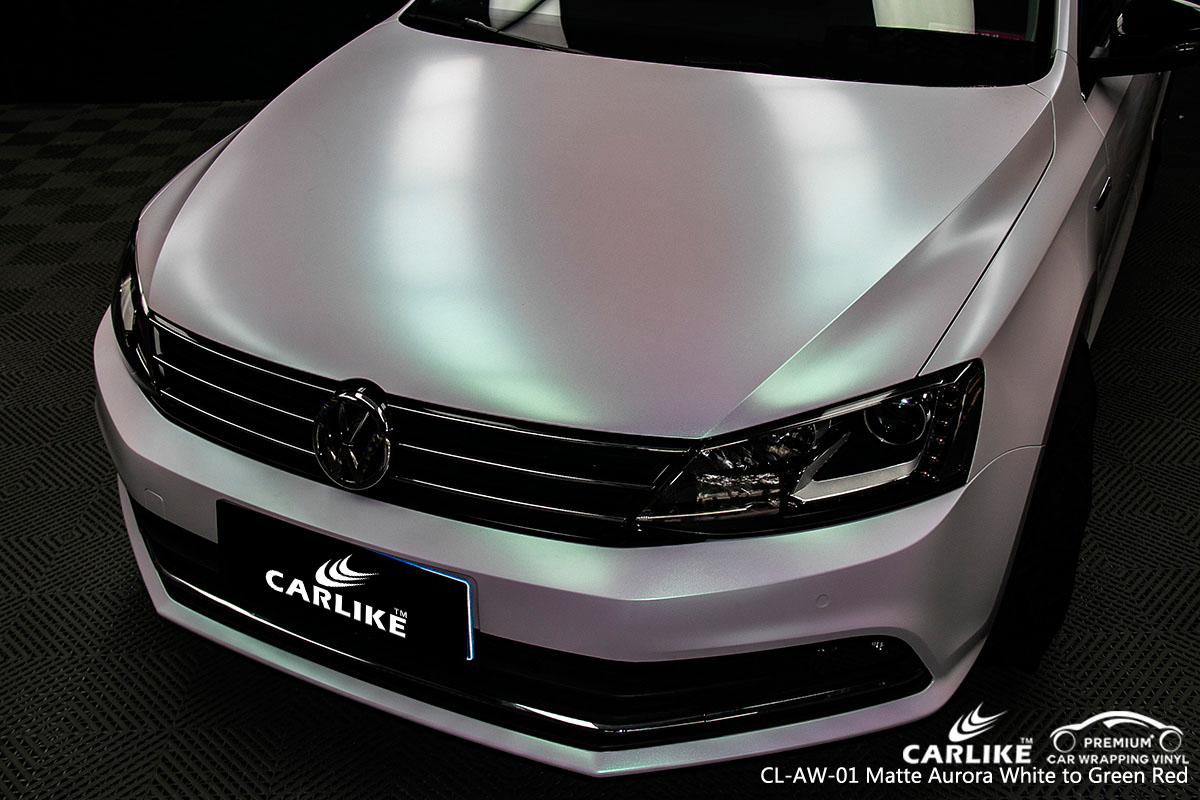 CARLIKE CL-AW-01 aurora white to green red car wrap vinyl for Volkswagen