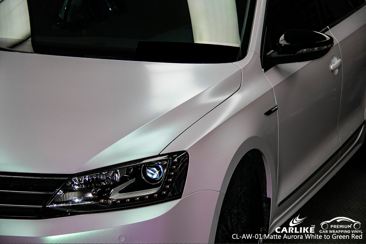 CARLIKE CL-AW-01 aurora white to green red car wrap vinyl for Volkswagen