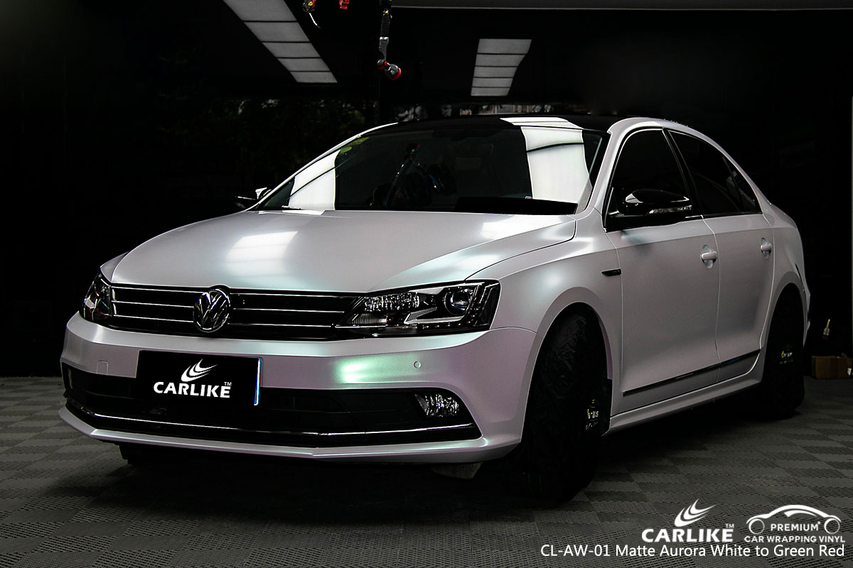 CARLIKE CL-AW-01 aurora white to green red car wrap vinyl for Volkswagen