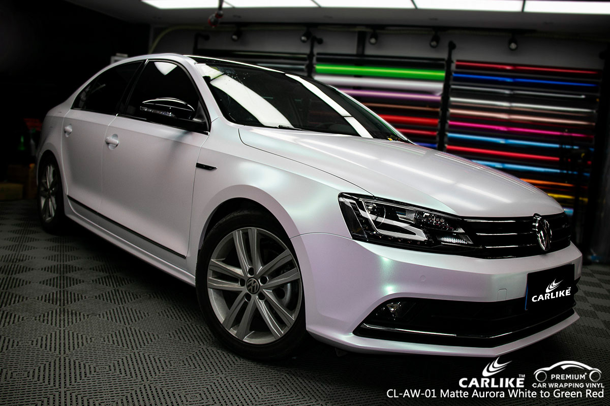 CARLIKE CL-AW-01 aurora white to green red car wrap vinyl for Volkswagen