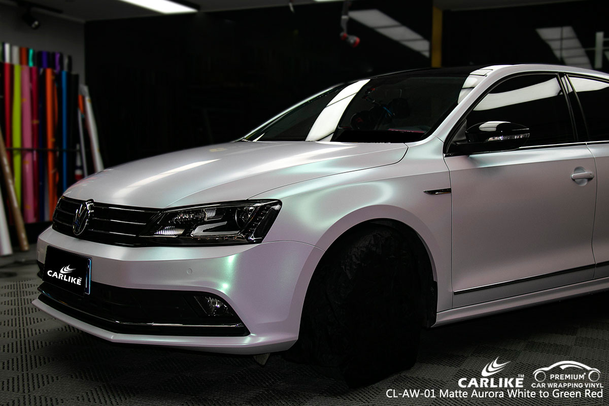 CARLIKE CL-AW-01 aurora white to green red car wrap vinyl for Volkswagen