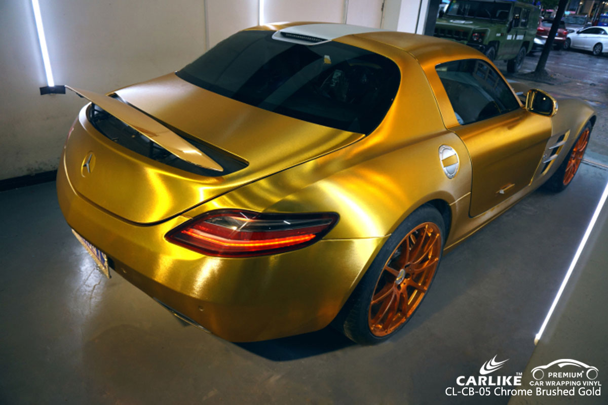 CARLIKE CL-CB-05 chrome brushed gold car wrap vinyl for Mercedes-Benz