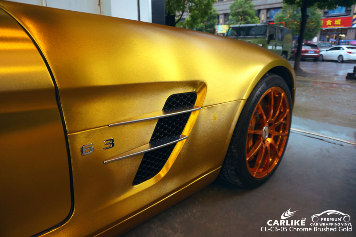 CARLIKE CL-CB-05 chrome brushed gold car wrap vinyl for Mercedes-Benz