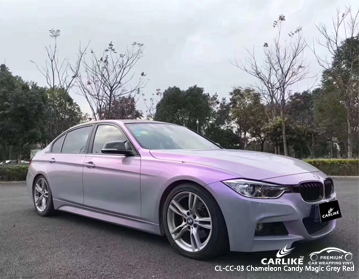 CARLIKE CL-CC-03 Bukalemun şeker sihirli gri kırmızı kırmızı BMW için araba sarma vinil