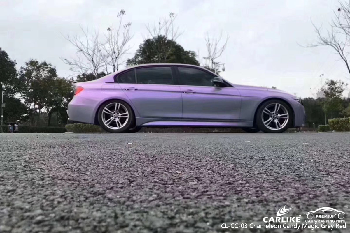 CARLIKE CL-CC-03 chameleon candy magic grey red car wrap vinyl for BMW