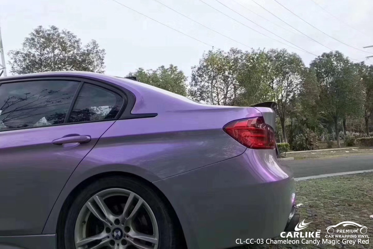 CARLIKE CL-CC-03 chameleon candy magic grey red car wrap vinyl for BMW