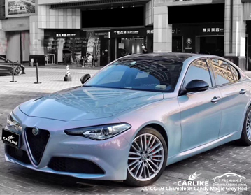 CARLIKE CL-CC-03 Bukalemun şeker sihirli gri kırmızı araba şal vinil Alfa Romeo için