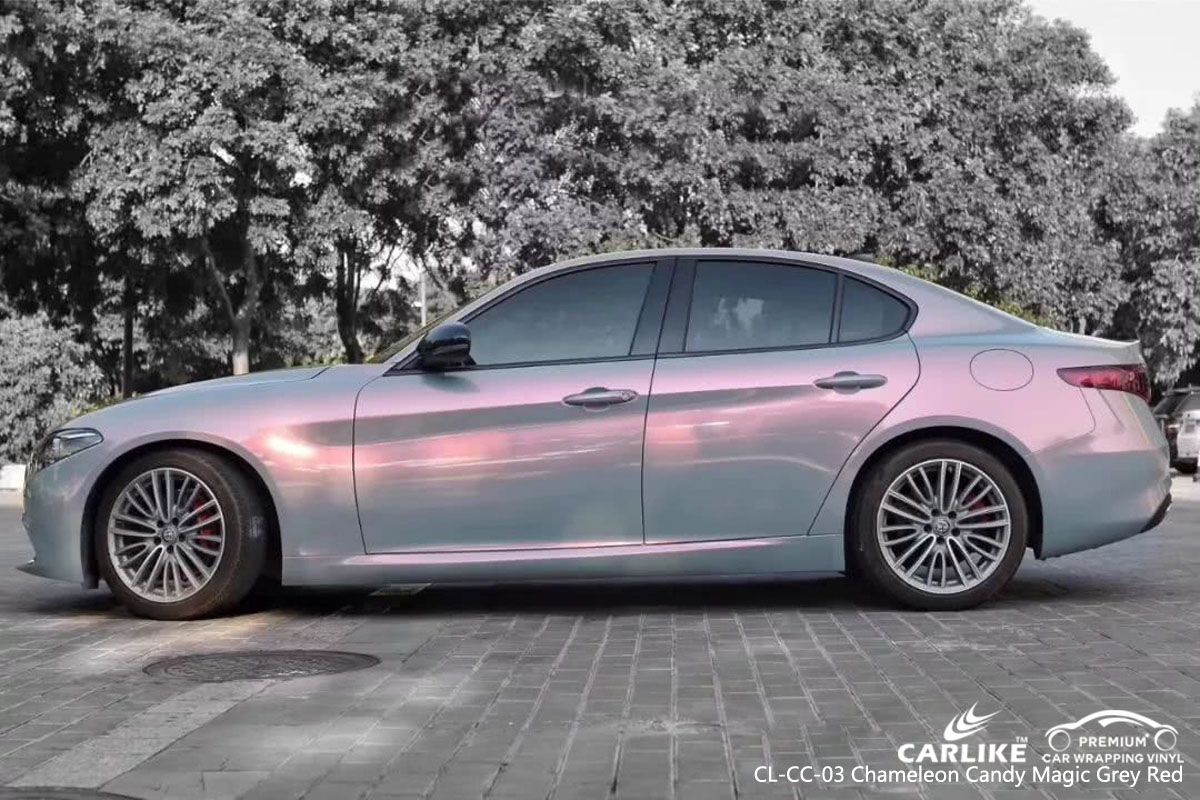 CARLIKE CL-CC-03 chameleon candy magic grey red car wrap vinyl for Alfa Romeo