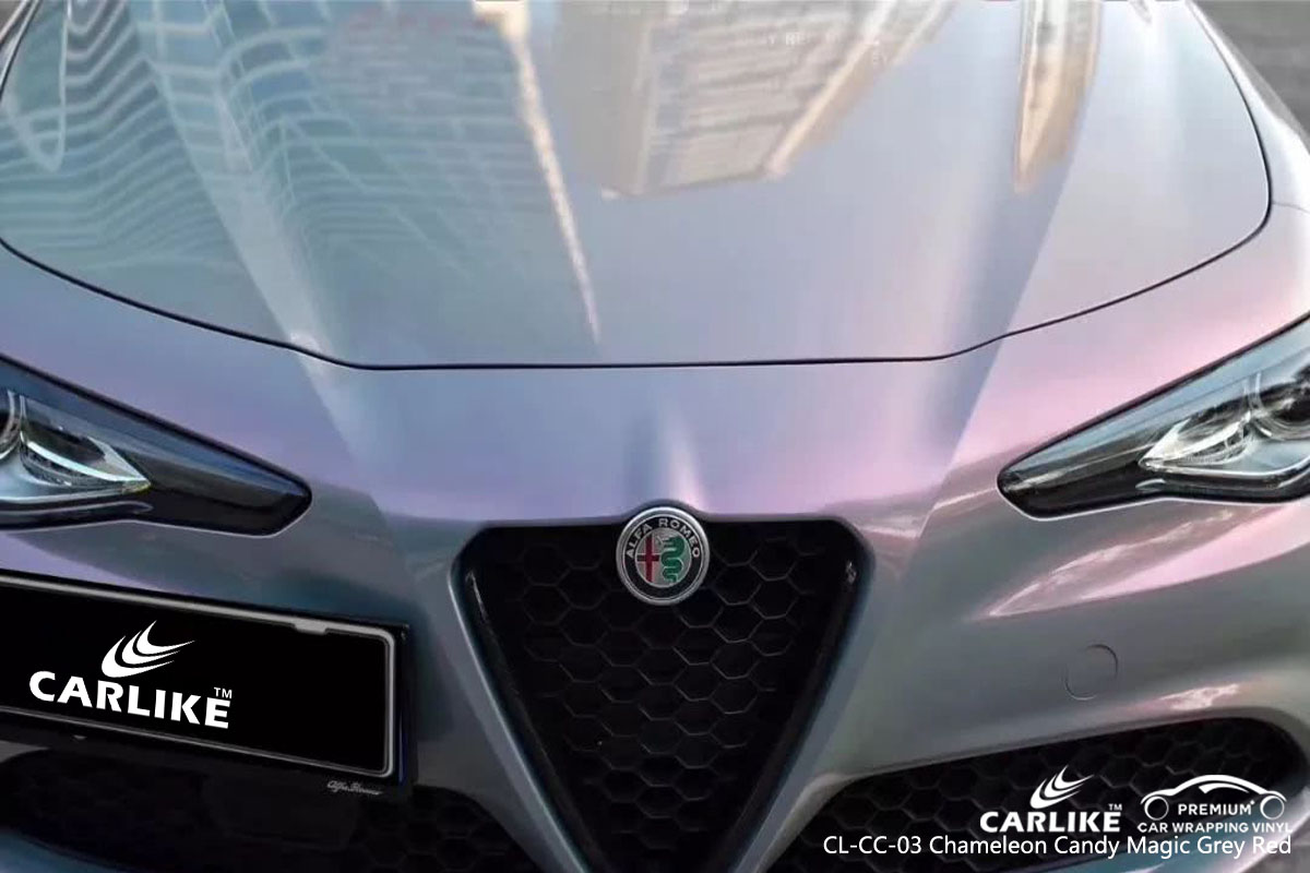CARLIKE CL-CC-03 chameleon candy magic grey red car wrap vinyl for Alfa Romeo