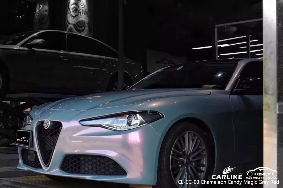 CARLIKE CL-CC-03 chameleon candy magic grey red car wrap vinyl for Alfa Romeo