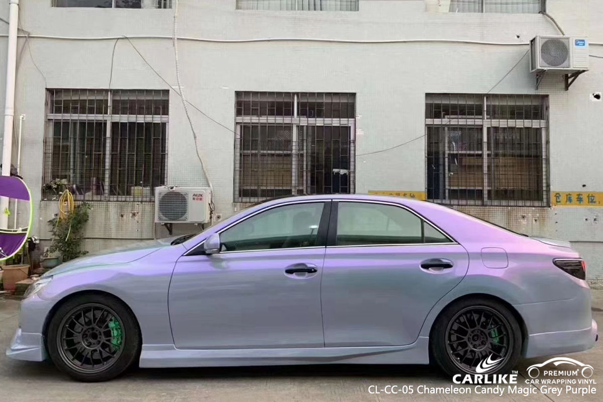 CARLIKE CL-CC-05 chameleon candy magic grey purple car wrap vinyl for MARK X