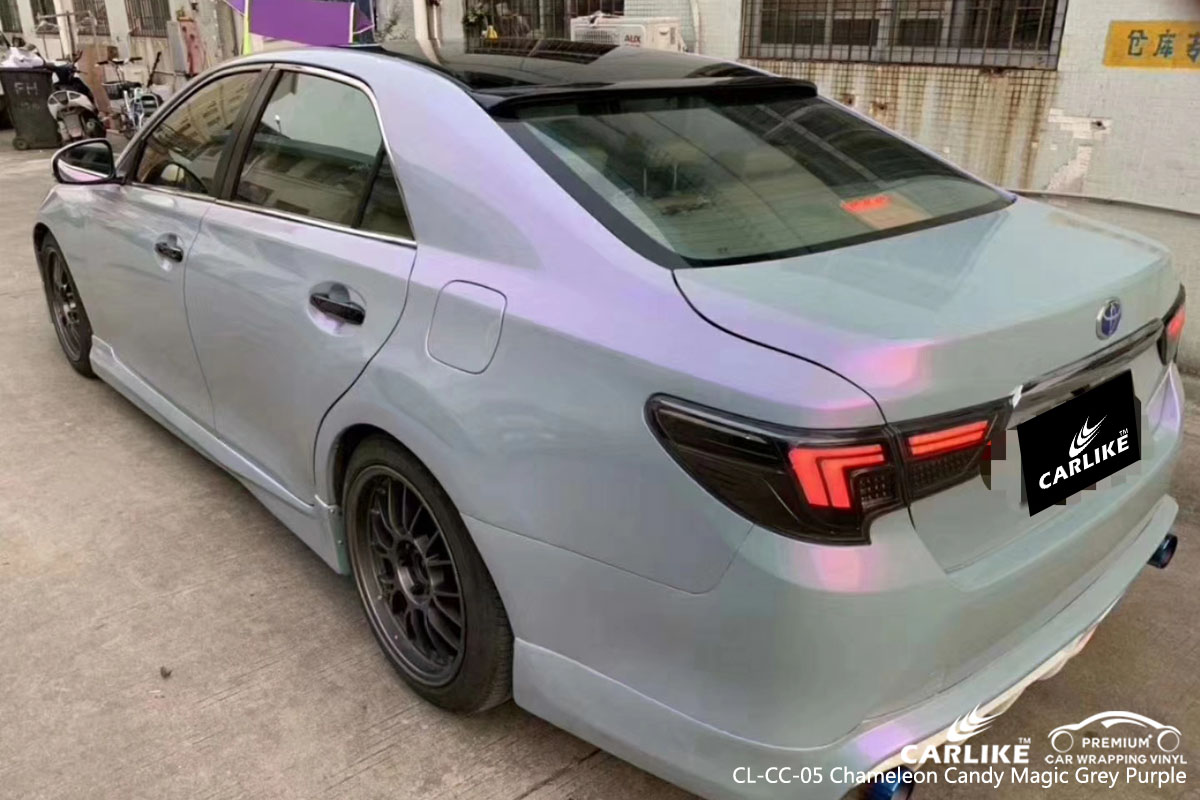 CARLIKE CL-CC-05 chameleon candy magic grey purple car wrap vinyl for MARK X