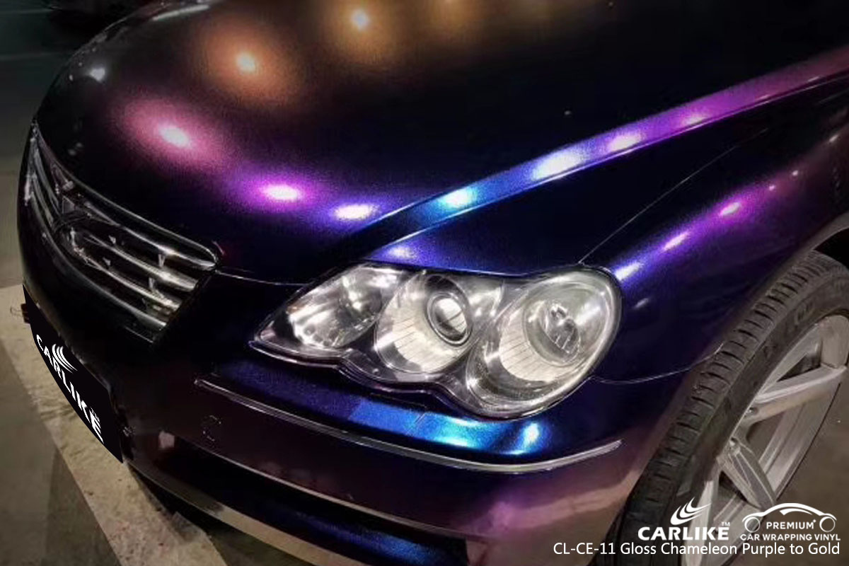CARLIKE CL-CE-11 gloss chameleon purple to gold car wrap vinyl for Toyota
