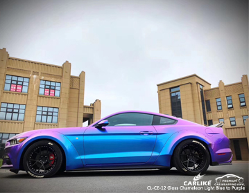 CARLIKE CL-CE-12 Bukalemun açık mavi Mustang için mor araba sarma vinil
