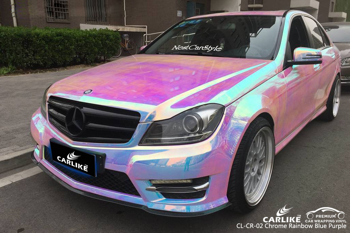 CL-CR-02 Chrom Regenbogen blau lila Car Wrap Vinyl für Mercedes-Benz - SINO  VINYL