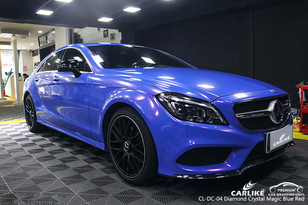 CARLIKE CL-DC-04 Elmas kristal sihirli mavi kırmızı araba Mercedes-Benz için sarma vinil