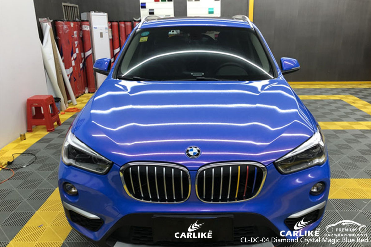 CARLIKE CL-DC-04 diamond crystal magic blue red car wrap vinyl for BMW
