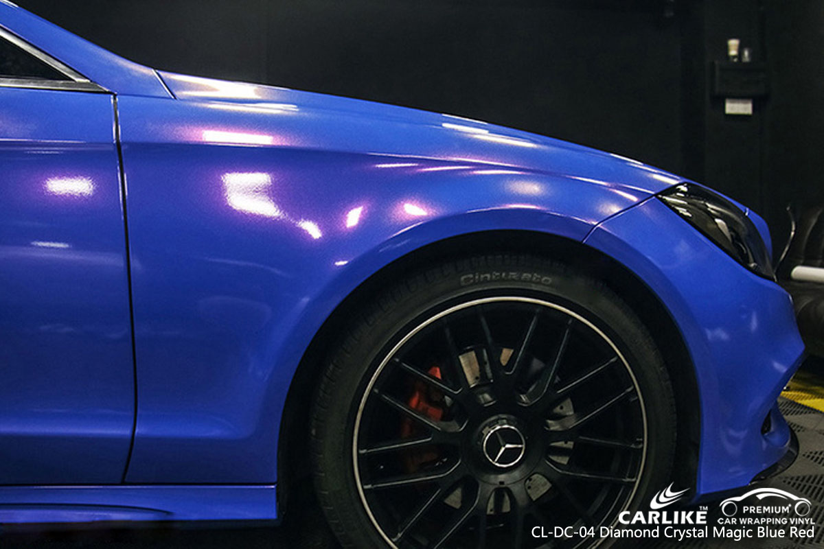 CARLIKE CL-DC-04 diamond crystal magic blue red car wrapping vinyl for Mercedes-Benz