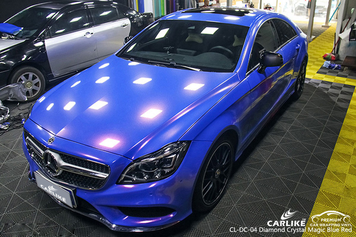 CARLIKE CL-DC-04 diamond crystal magic blue red car wrapping vinyl for Mercedes-Benz