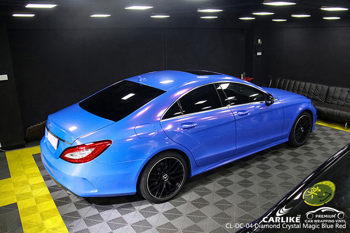 CARLIKE CL-DC-04 diamond crystal magic blue red car wrapping vinyl for Mercedes-Benz
