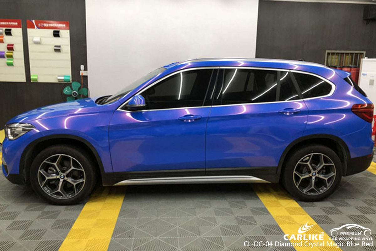 CARLIKE CL-DC-04 diamond crystal magic blue red car wrap vinyl for BMW