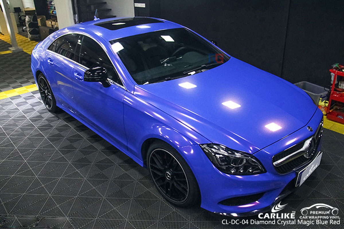 CARLIKE CL-DC-04 diamond crystal magic blue red car wrapping vinyl for Mercedes-Benz