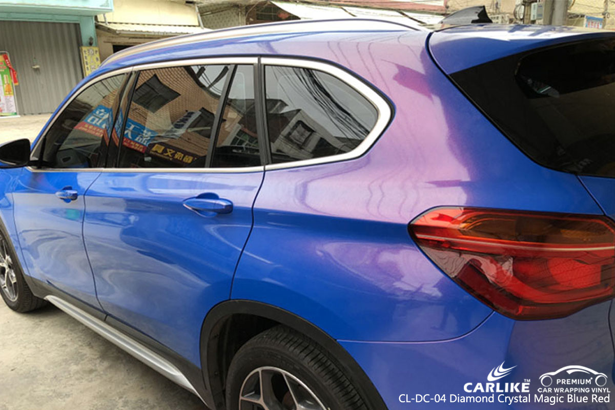 CARLIKE CL-DC-04 diamond crystal magic blue red car wrap vinyl for BMW