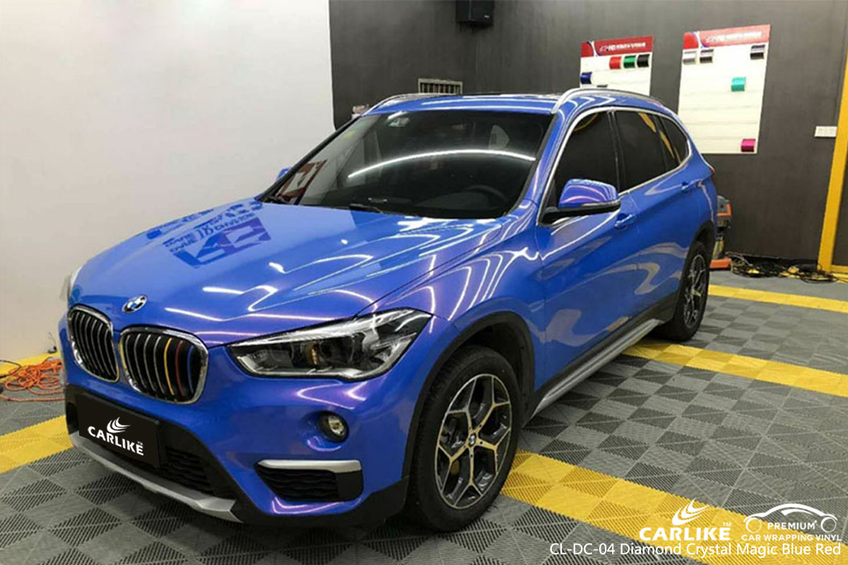CARLIKE CL-DC-04 diamond crystal magic blue red car wrap vinyl for BMW