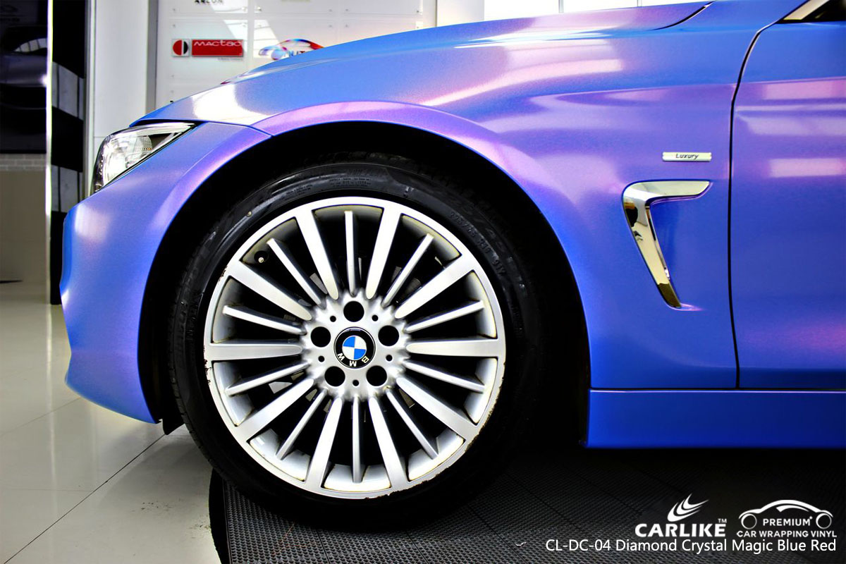 CARLIKE CL-DC-04 diamond crystal magic blue red car wrap vinyl for BMW