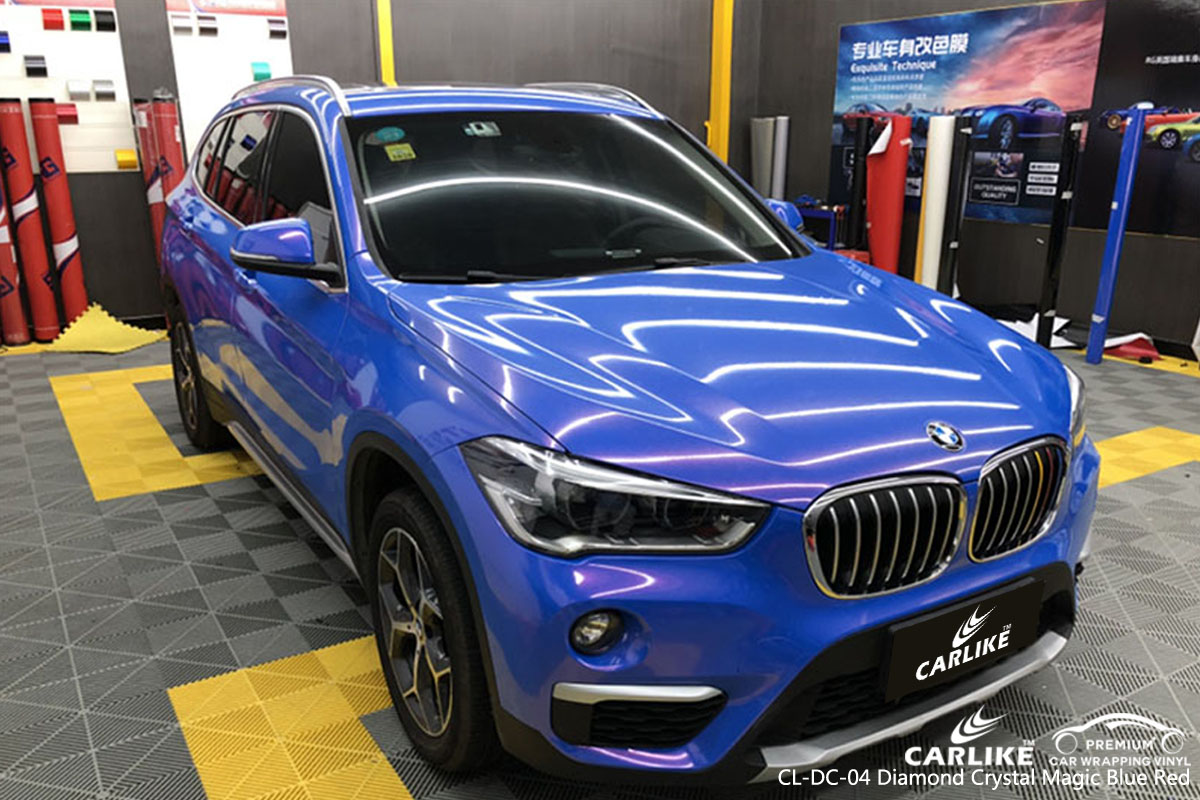 CARLIKE CL-DC-04 diamond crystal magic blue red car wrap vinyl for BMW