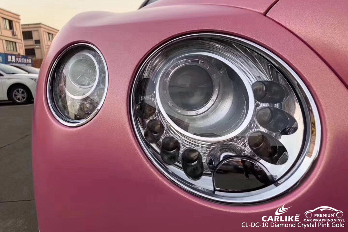 CARLIKE CL-DC-10 diamond crystal pink gold car wrap vinyl for Bentley