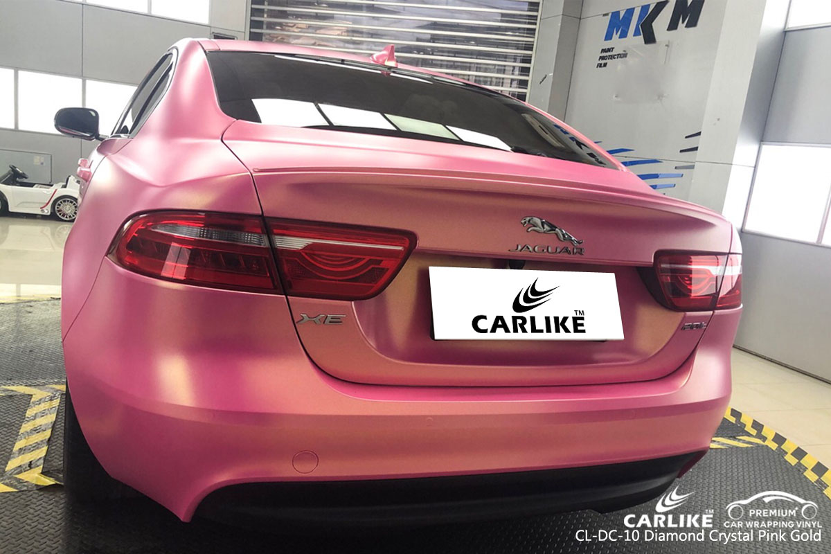 CARLIKE CL-DC-10 diamond crystal pink gold car wrap vinyl for Jaguar