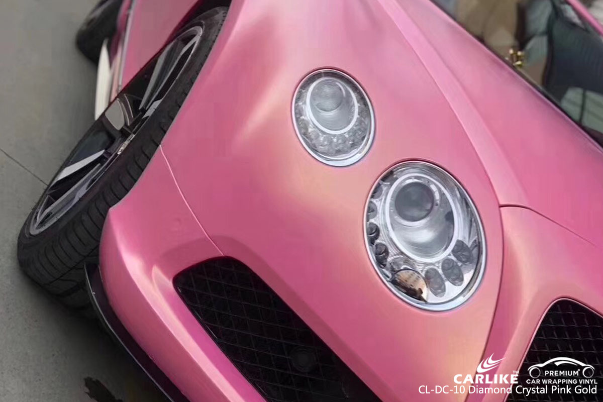 CARLIKE CL-DC-10 diamond crystal pink gold car wrap vinyl for Bentley