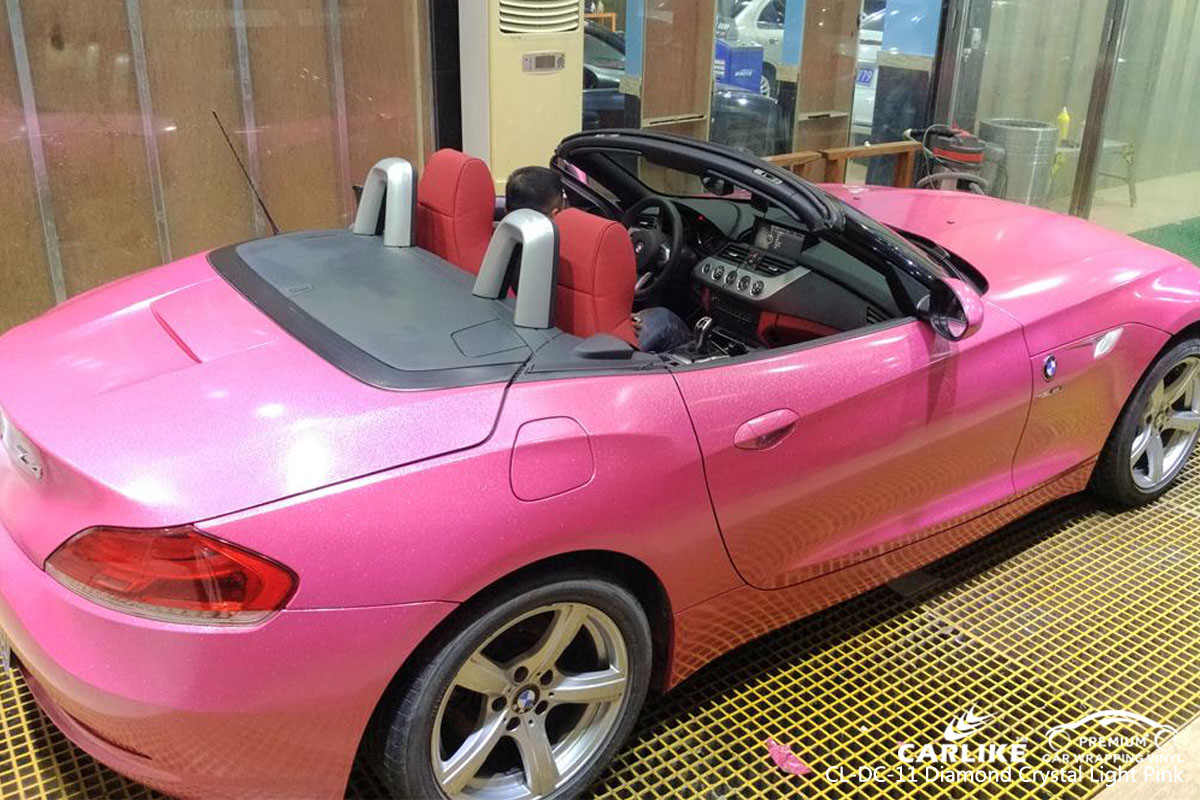CARLIKE CL-DC-11 diamond crystal light pink car wrap vinyl for BMW
