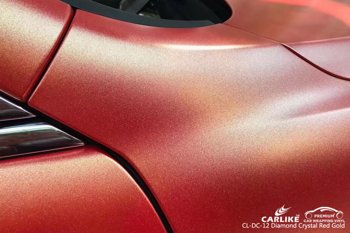 CARLIKE CL-DC-12 diamond crystal red gold car wrap vinyl for Maserati
