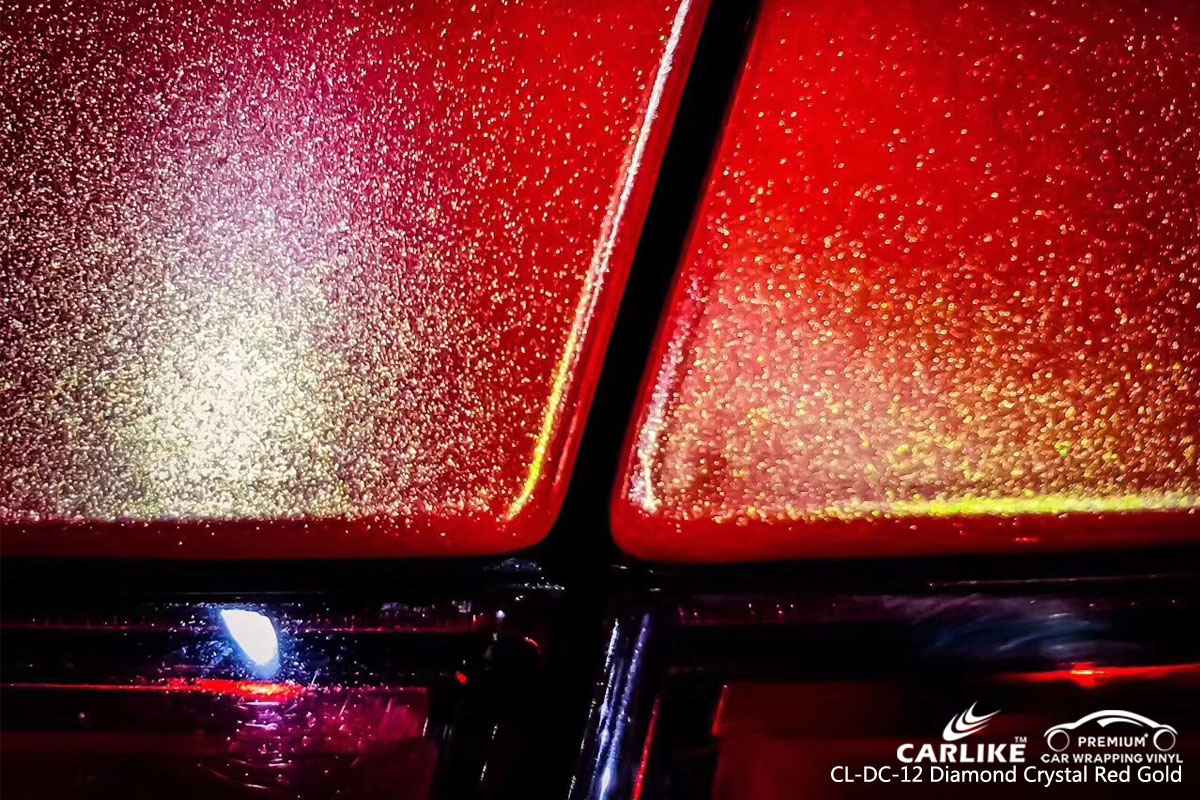 CARLIKE CL-DC-12 diamond crystal red gold car wrap vinyl for Maserati