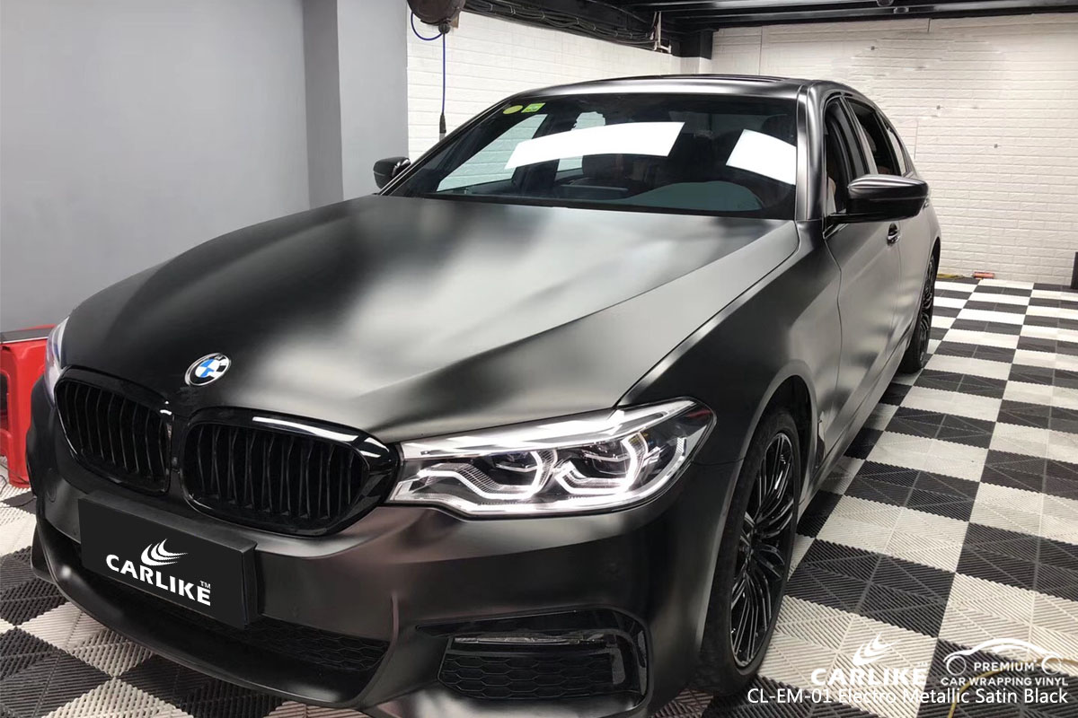 CARLIKE CL-EM-01 electro metallic satin black car wrap vinyl for BMW