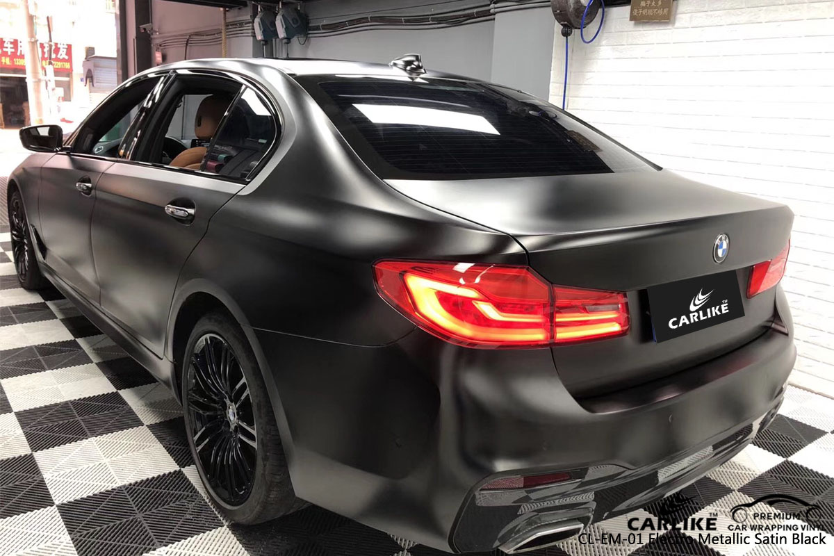 CARLIKE CL-EM-01 electro metallic satin black car wrap vinyl for BMW